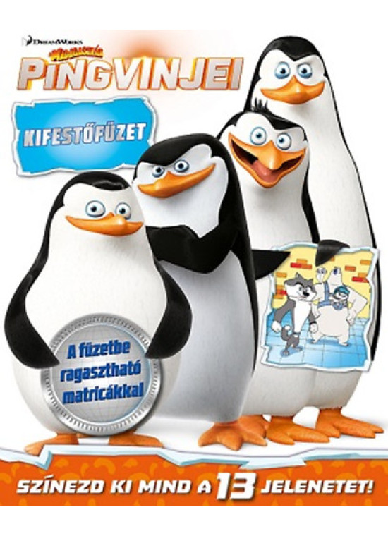 Madagaszkár pingvinjei - kifestőfüzet matricákkal