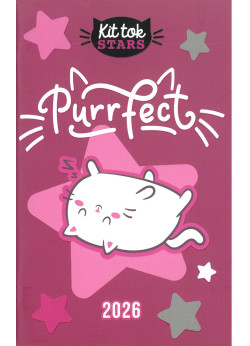 2026 zsebnaptár A6 tűzött  Kit Tok Purrfect