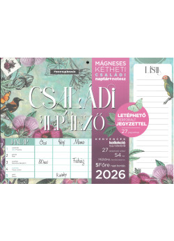 2026 Mágneses naptár 2 heti jegyzettömbbel