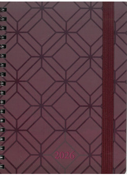 2026 spirálozott B6 határidőnapló  PERFECT BORDÓ