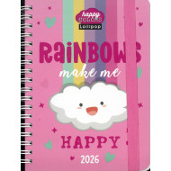 2026 spirálozott B6 határidőnapló  RAINBOWS