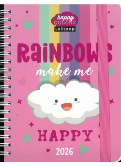 2026 spirálozott B6 határidőnapló  RAINBOWS