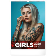 2026 falinaptár INKED GIRLS spirál 33-46 cm