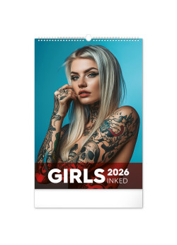 2026 falinaptár INKED GIRLS spirál 33-46 cm