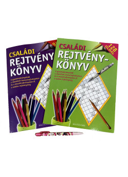 Családi Rejtvénykönyv 2db + ajándék írószerrel