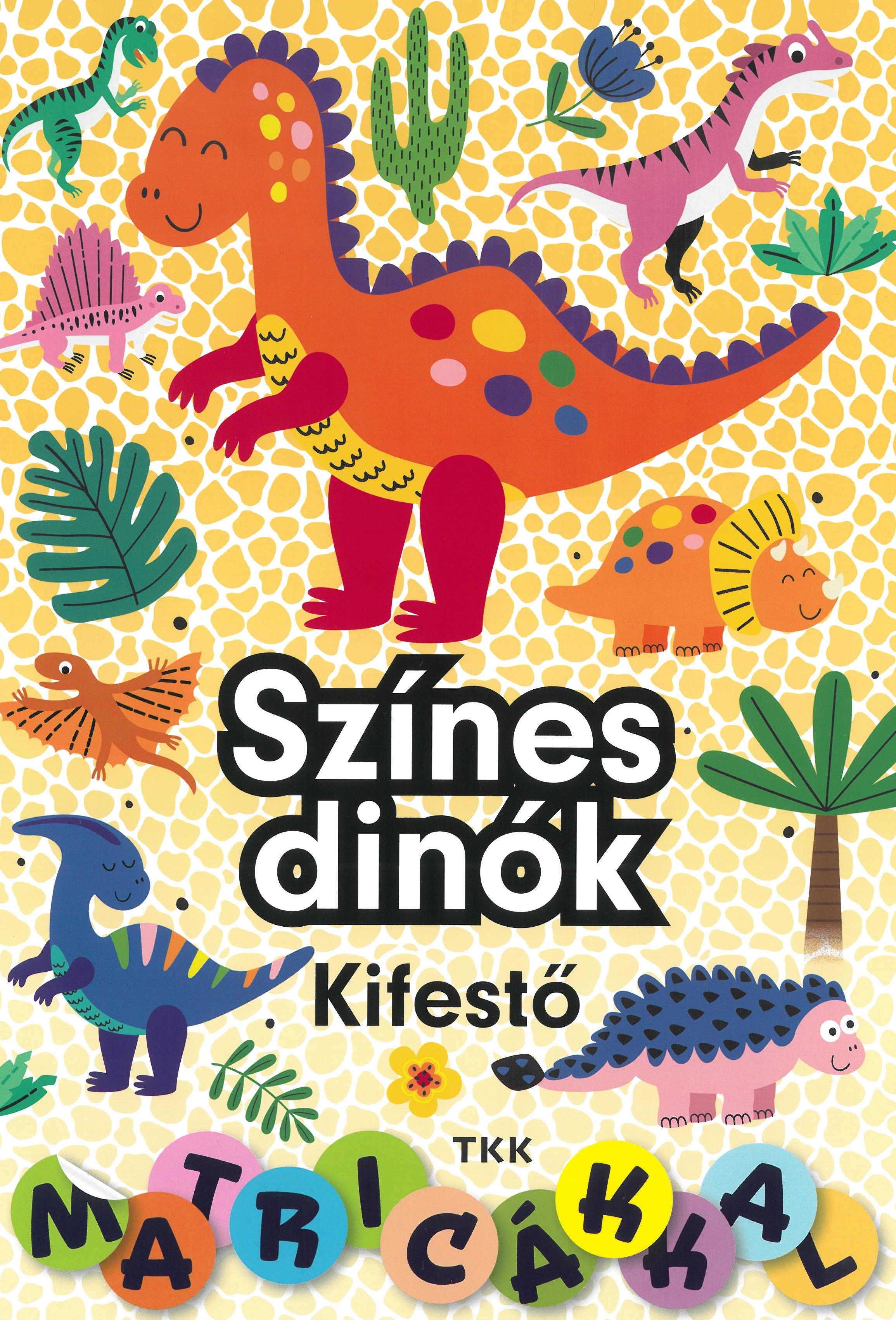 Színes dinók kifestő - matricákkal