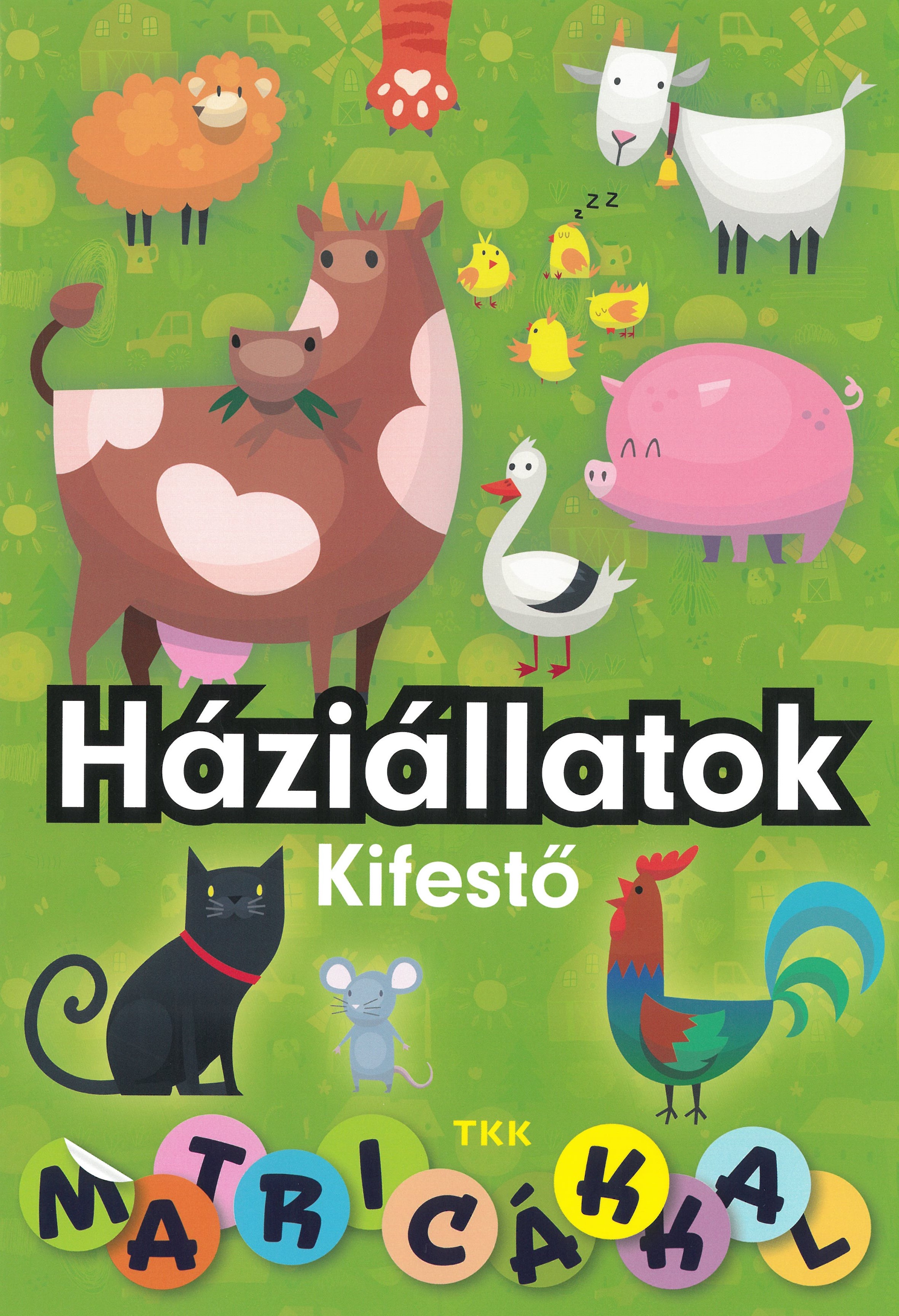 Háziállatok kifestő - matricákkal