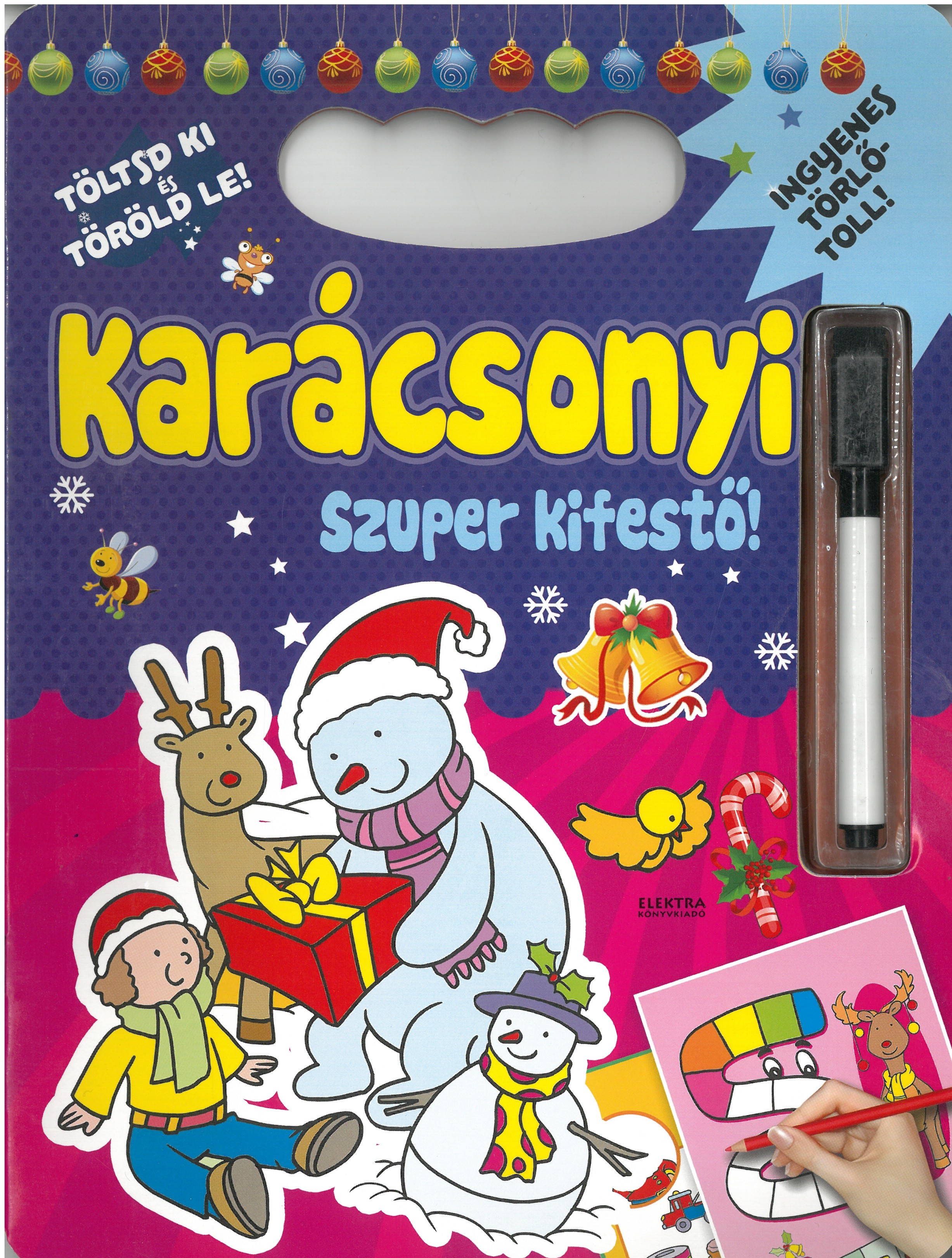 Töltsd ki és töröld le! - Karácsonyi szuper kifestő KÉK