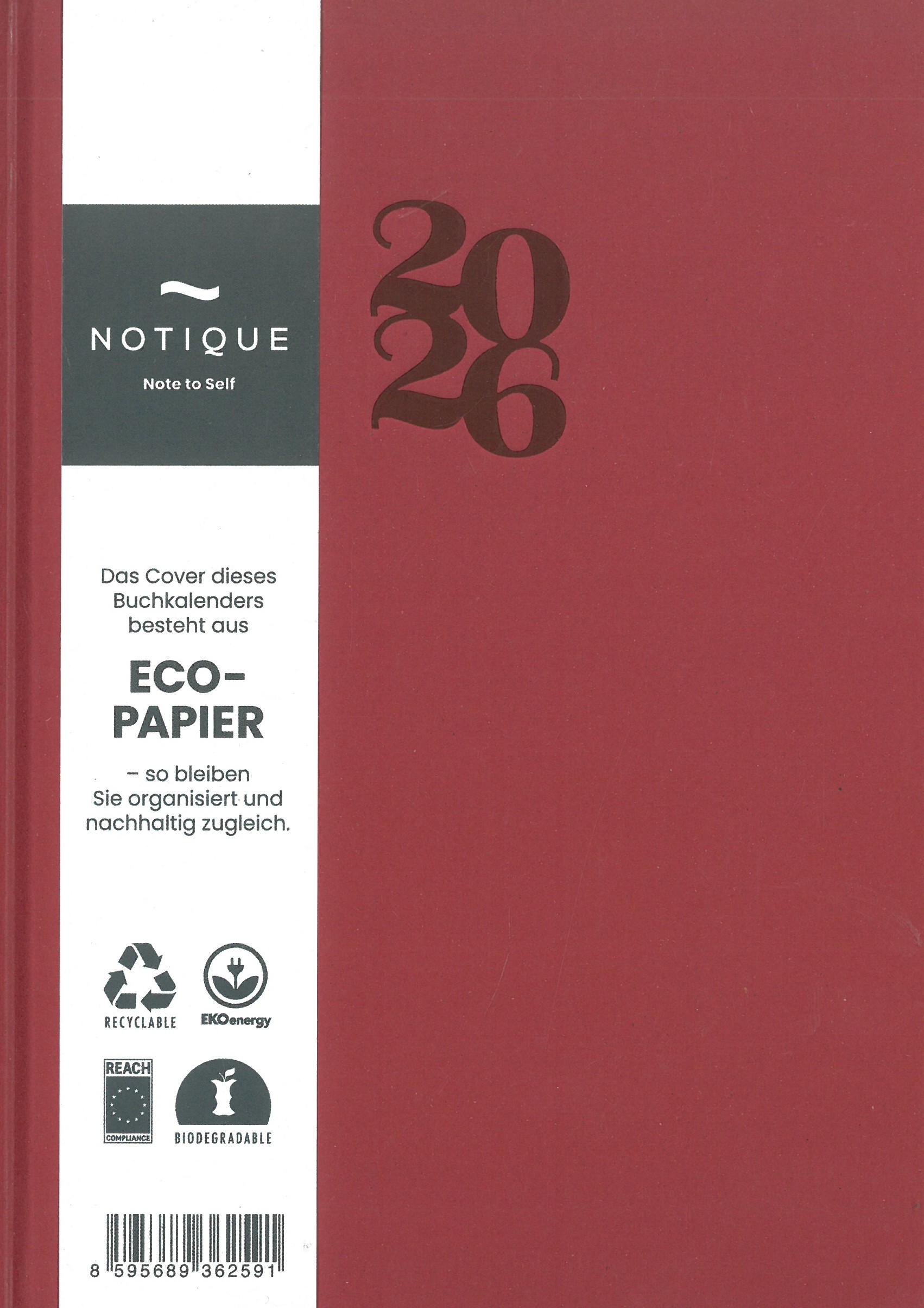 2026 határidőnapló NOTIQUE heti KIRSCHE