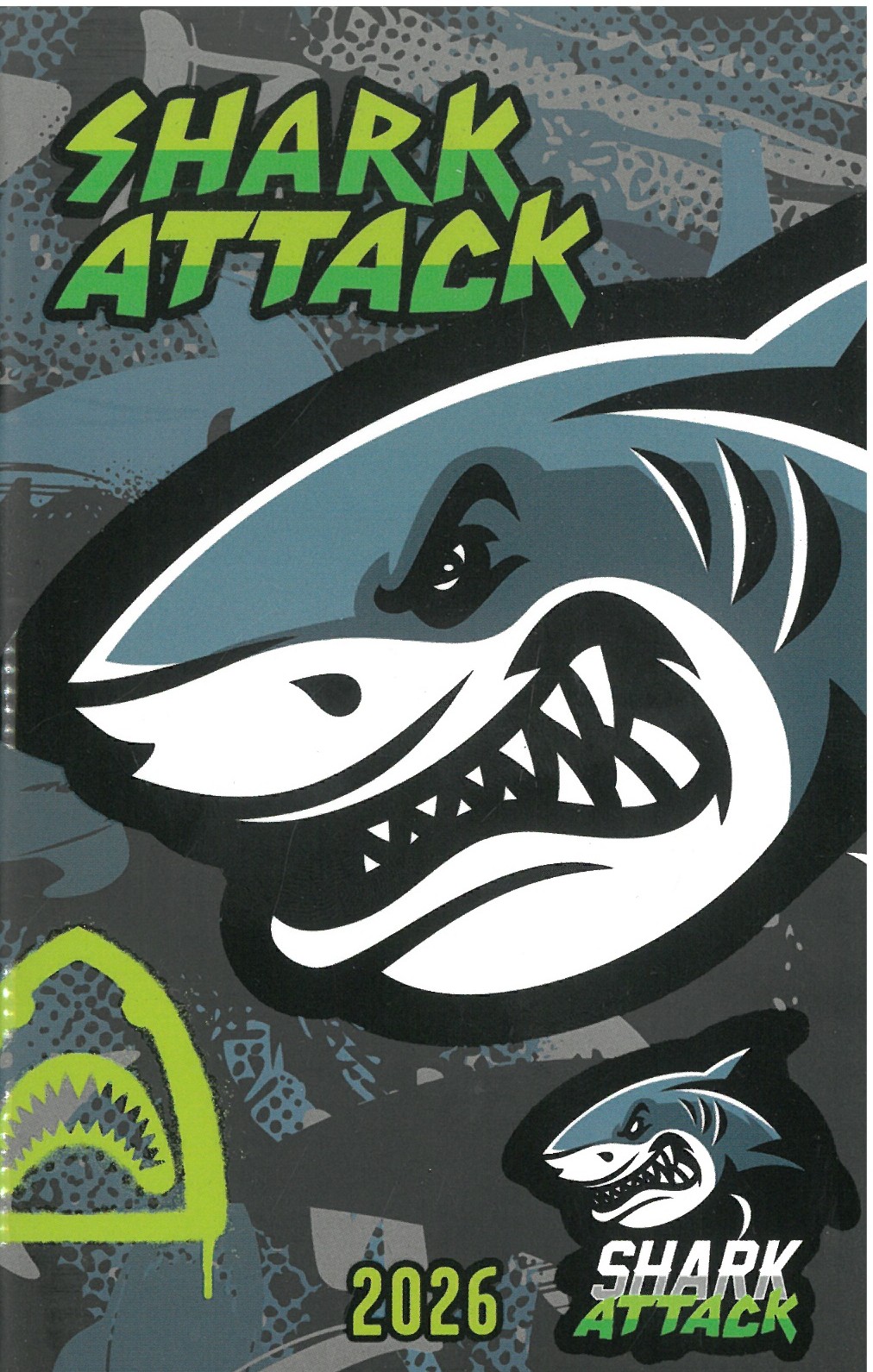 2026 zsebnaptár A6 tűzött  Shark Attack