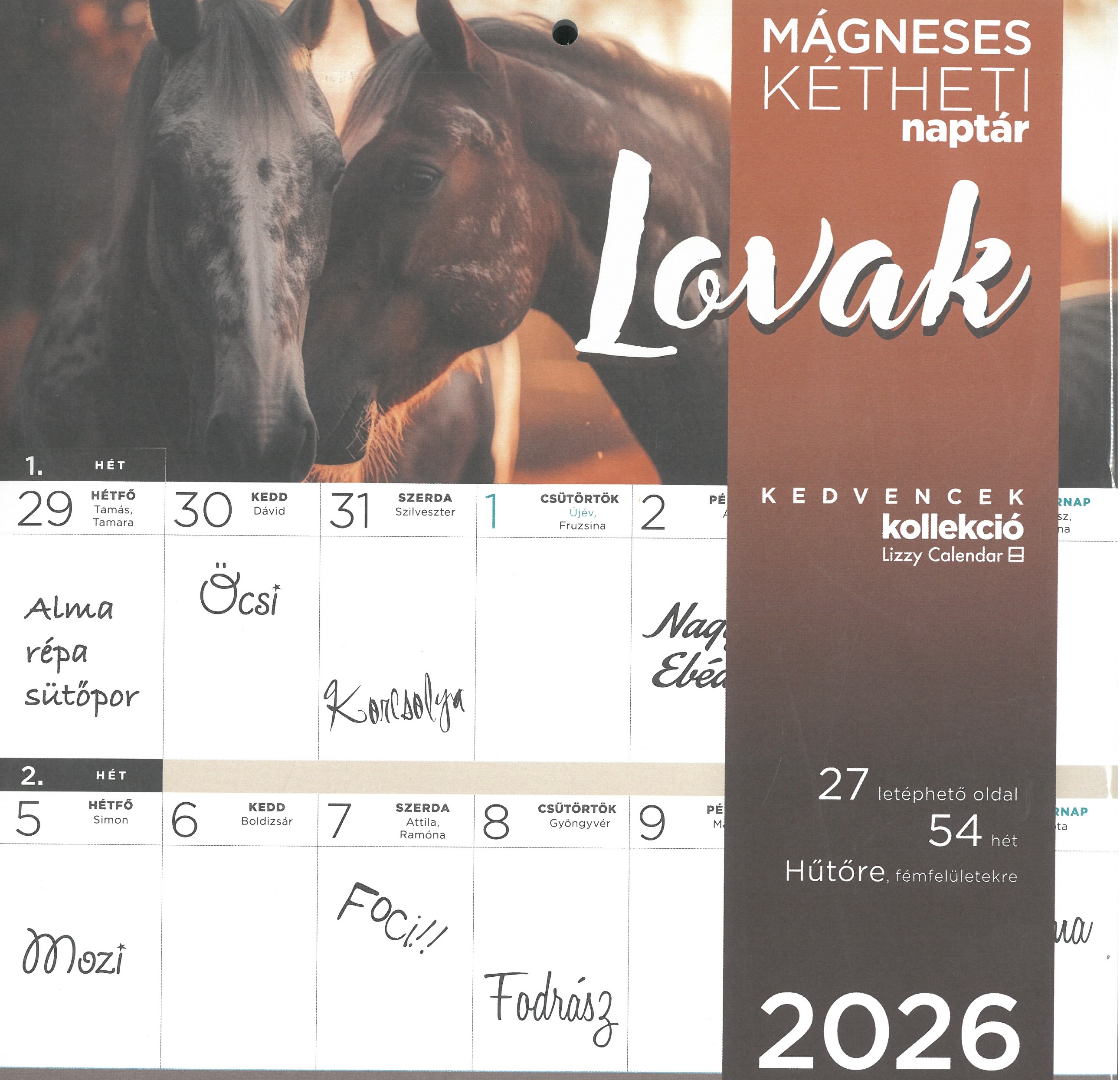2026 Mágneses naptár LOVAK