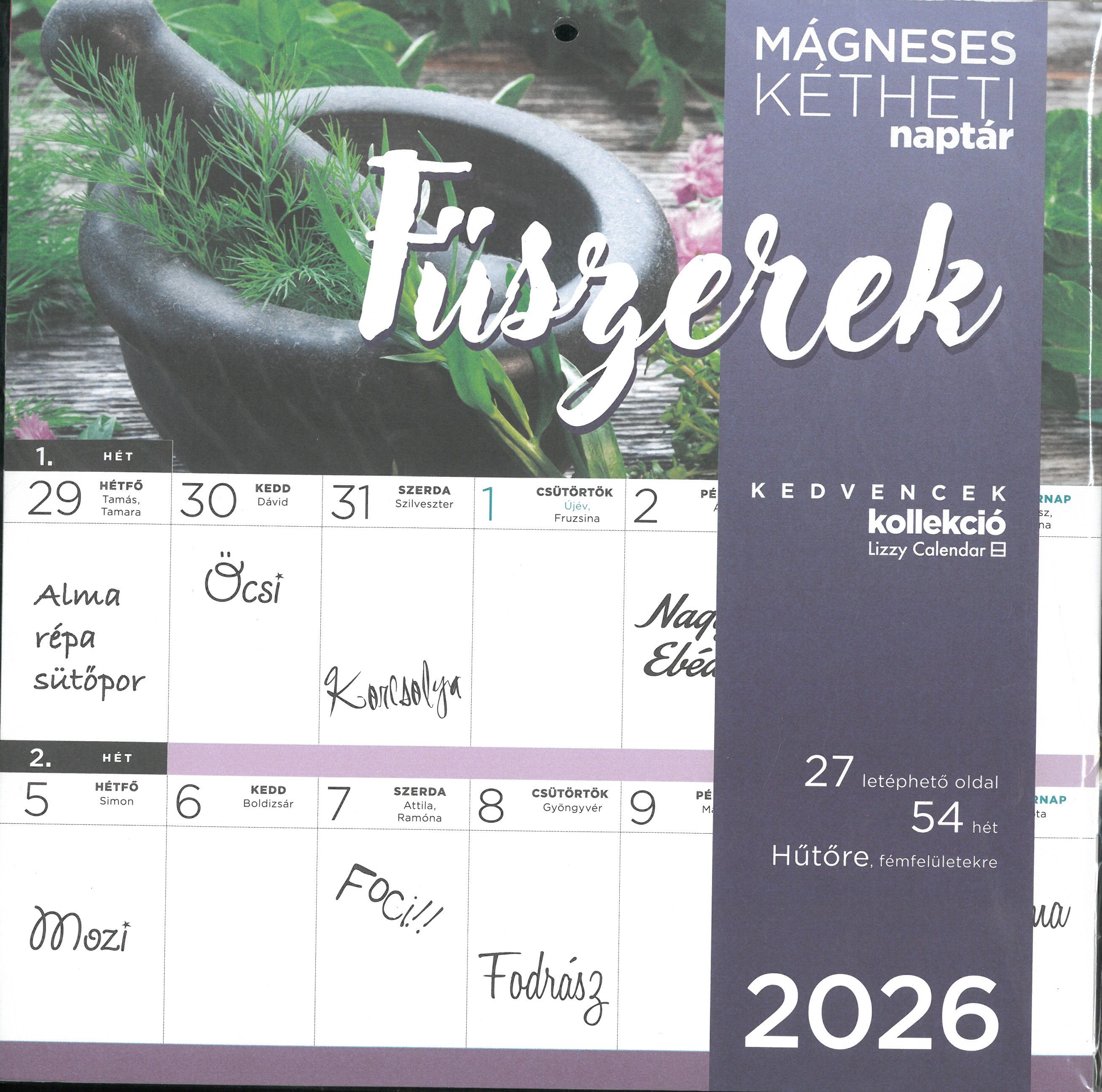 2026 Mágneses naptár FŰSZEREK