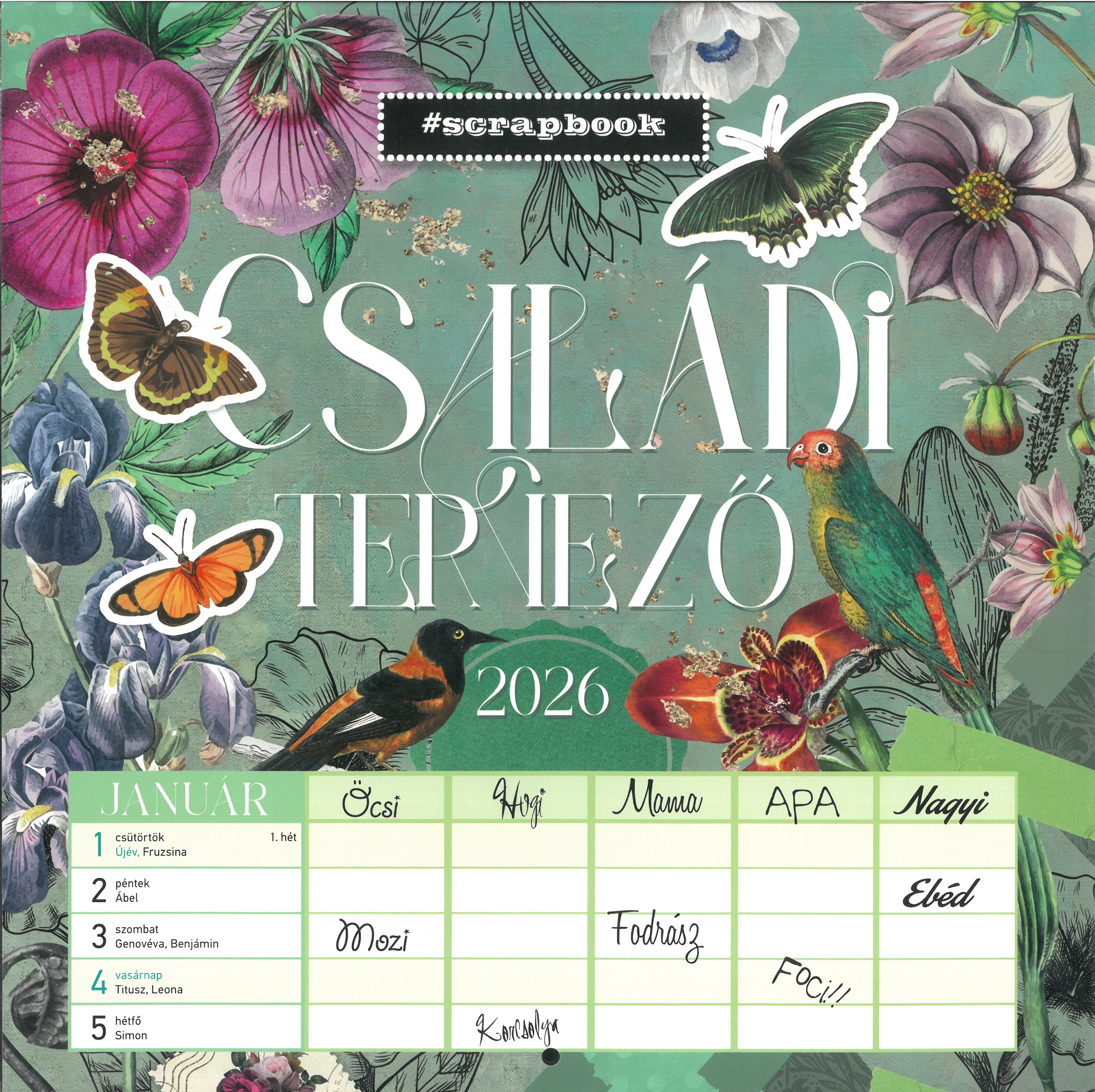 2026 falinaptár CSALÁDI TERVEZŐ