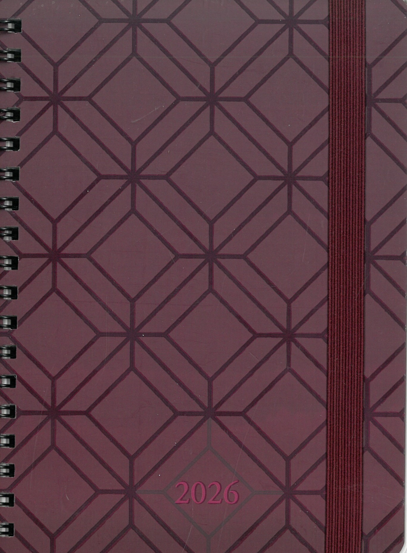 2026 spirálozott B6 határidőnapló  PERFECT BORDÓ