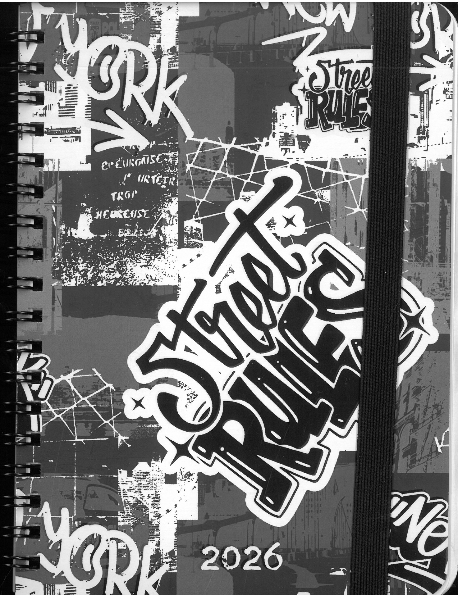 2026 B6 spirálozott határidőnapló  STREET RULES