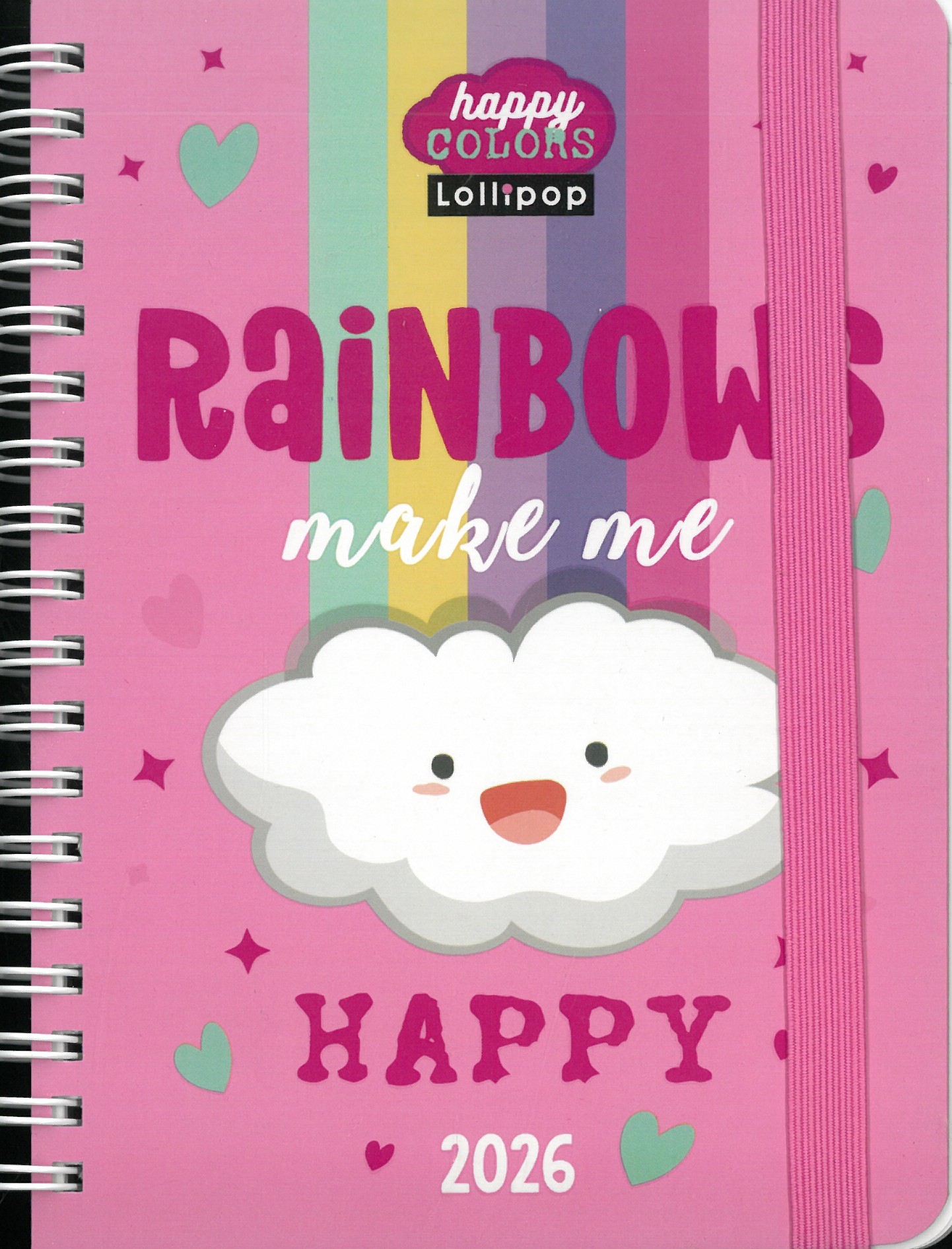 2026 spirálozott B6 határidőnapló  RAINBOWS