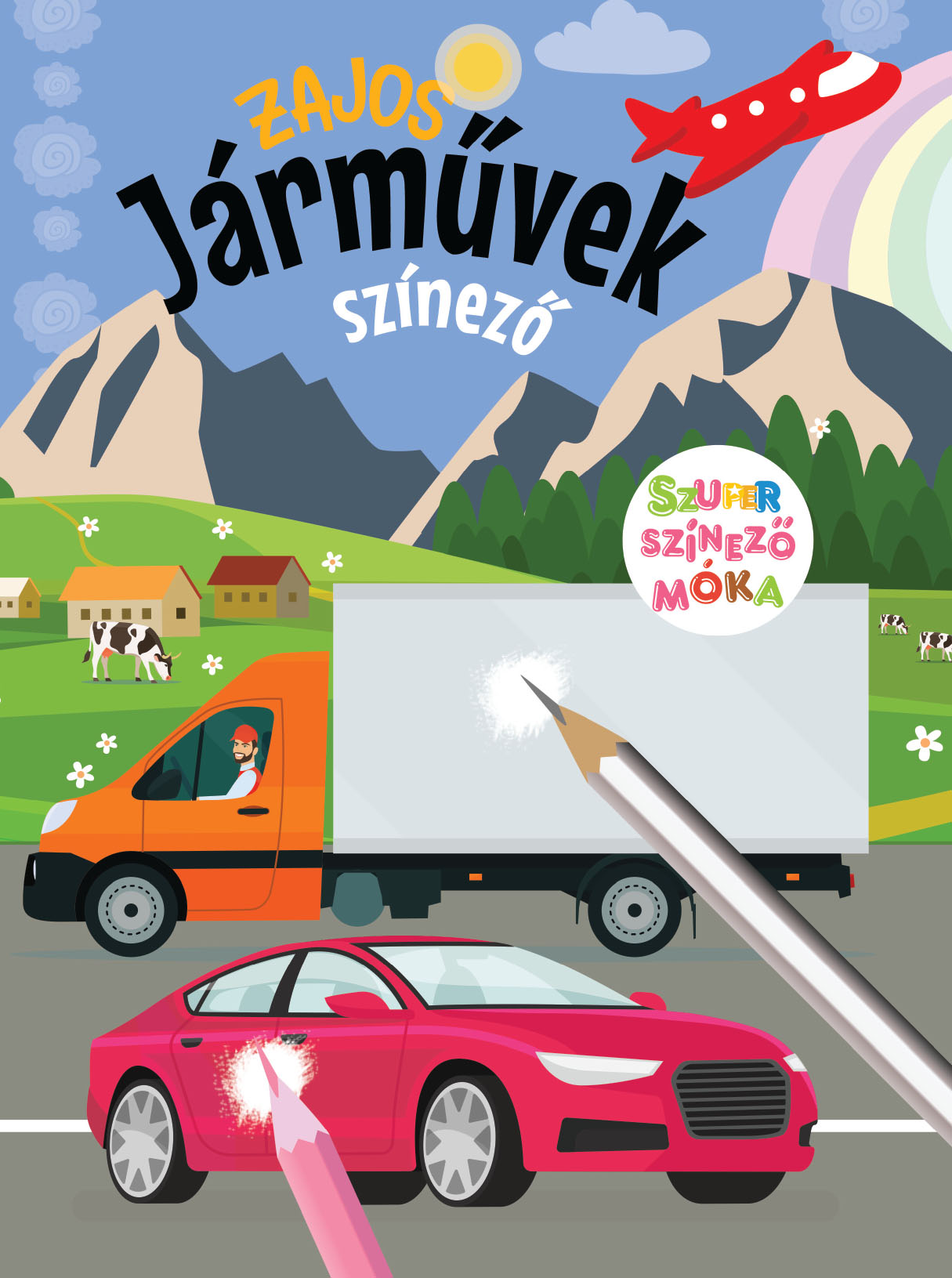 Zajos járművek - szuper színező móka csomag